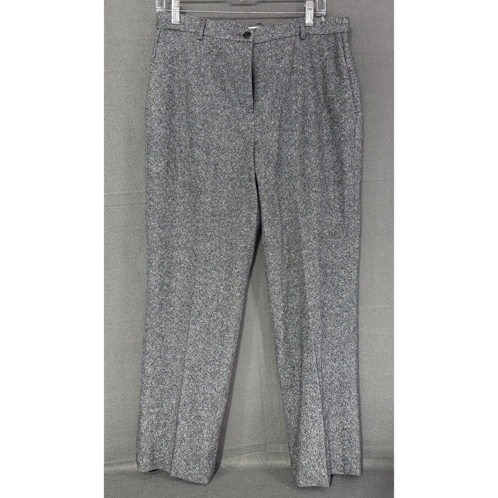 Y2K Prep Pendleton Pants Sz 10 Speckled Gray Virgin Wool Silk Trousers USA